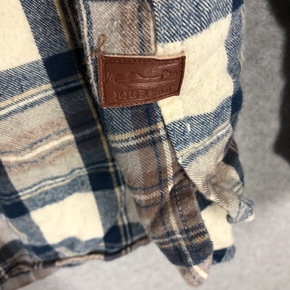 LL Bean Relaxed Fit 3/4 Zip Plaid Flannel Blue Gray Size XL - Picture 5 of 6